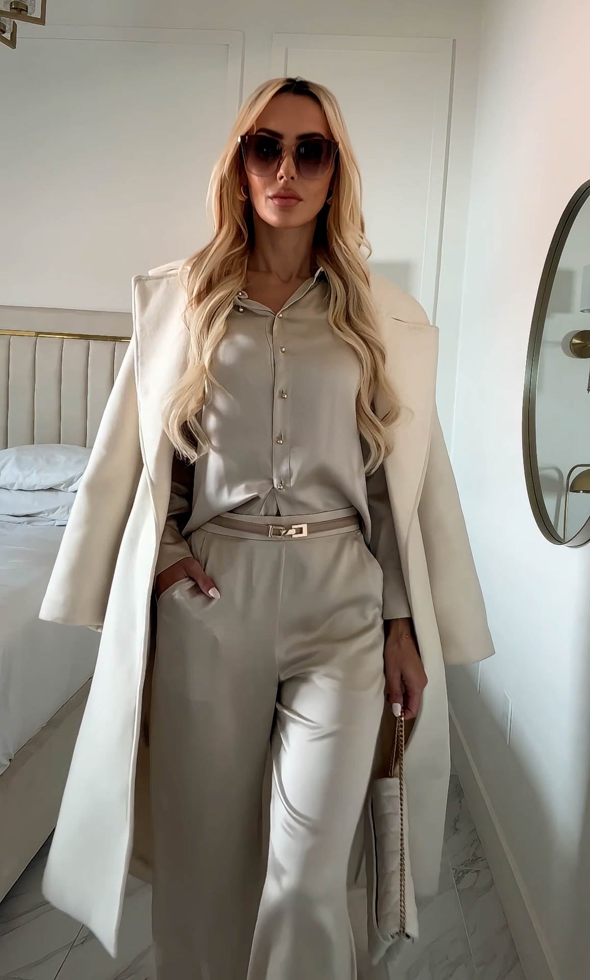 Womens Silk Button Up Shirt