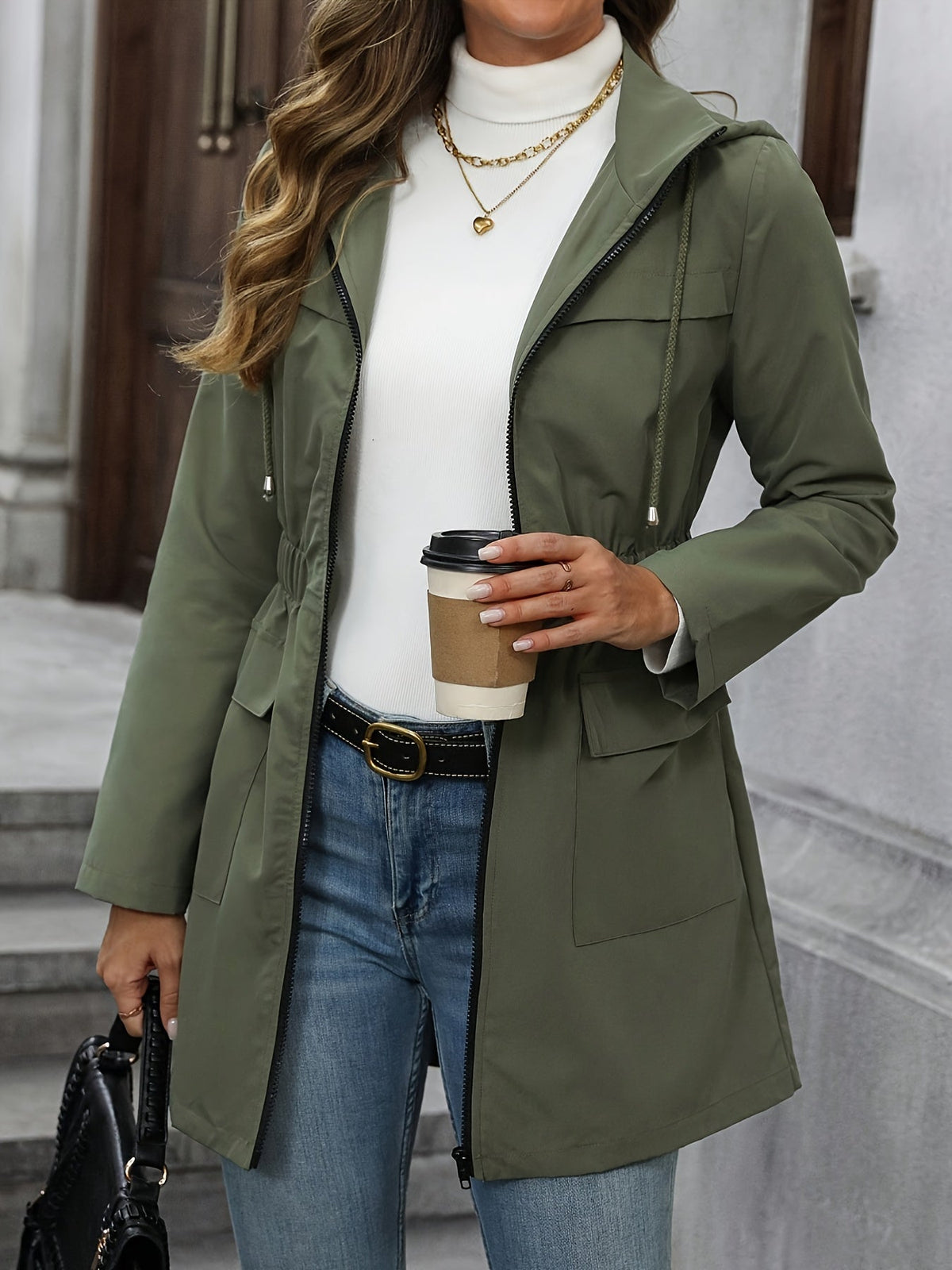 Womens Lightweight Hooded Zip Jacket