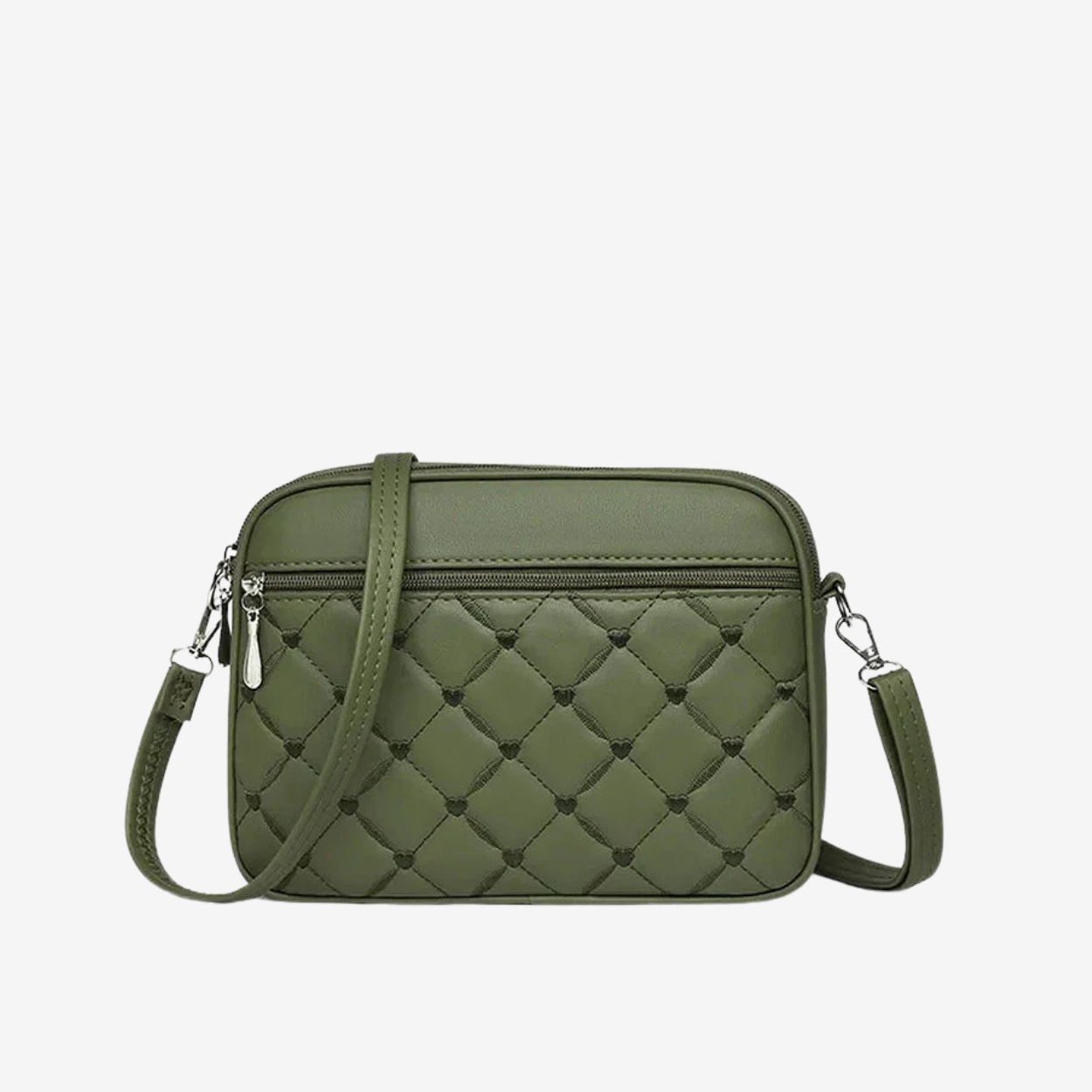 The Erica Silver-Tone Vegan Leather Crossbody Bag