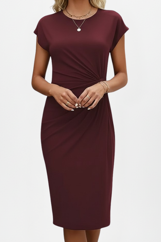 Womens Round Neck Knee Length Dress