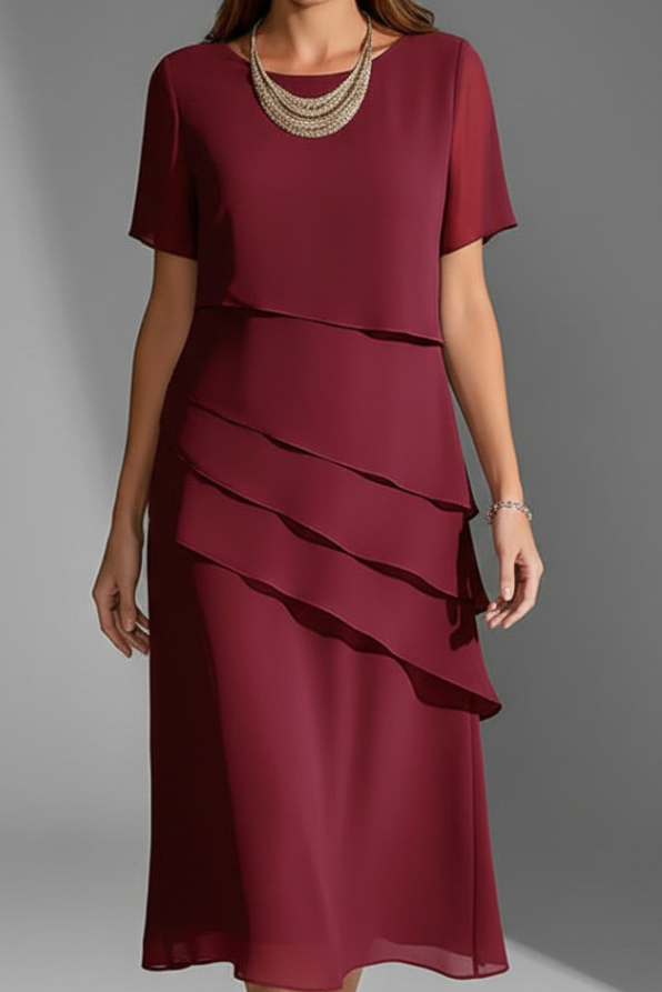 Womens Short Sleeve Knee Length Dress