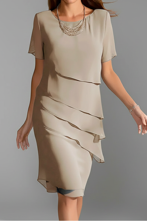 Womens Short Sleeve Knee Length Dress
