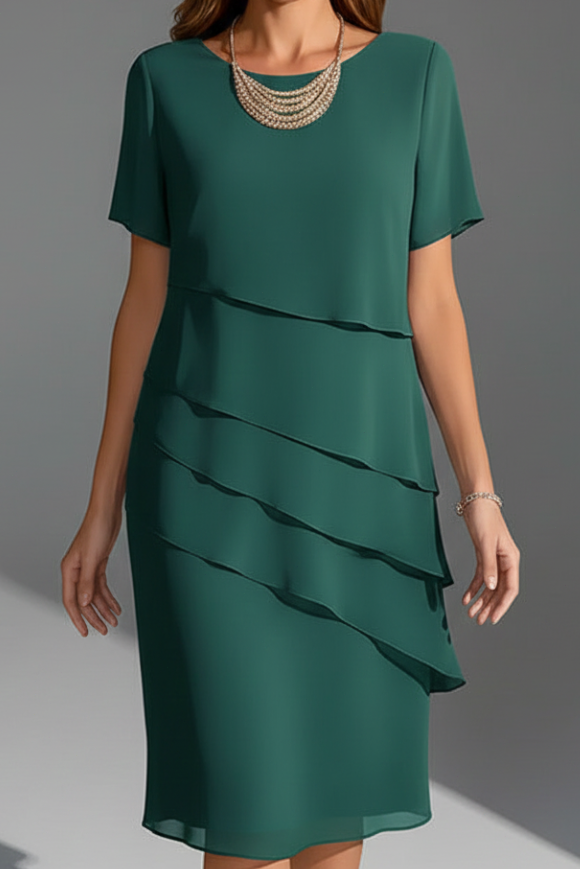 Womens Short Sleeve Knee Length Dress