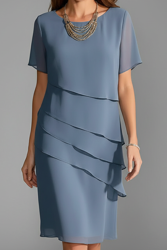 Womens Short Sleeve Knee Length Dress