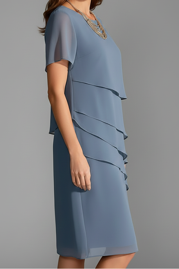 Womens Short Sleeve Knee Length Dress