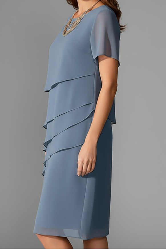 Womens Short Sleeve Knee Length Dress