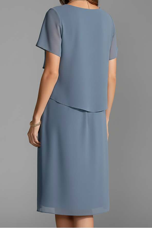 Womens Short Sleeve Knee Length Dress