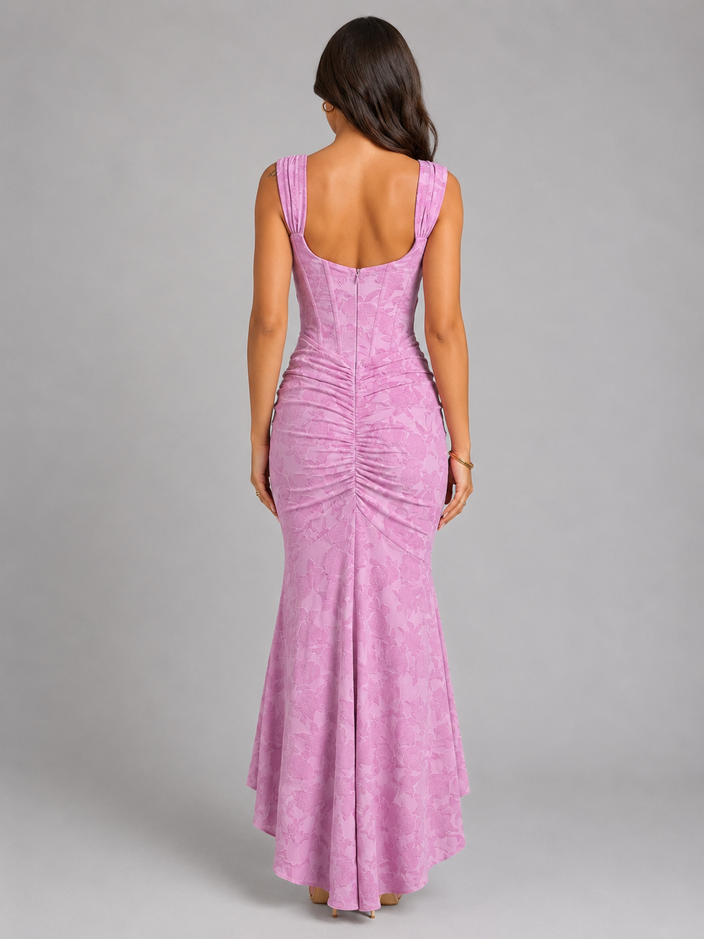 Womens Floral Corset Maxi Dress