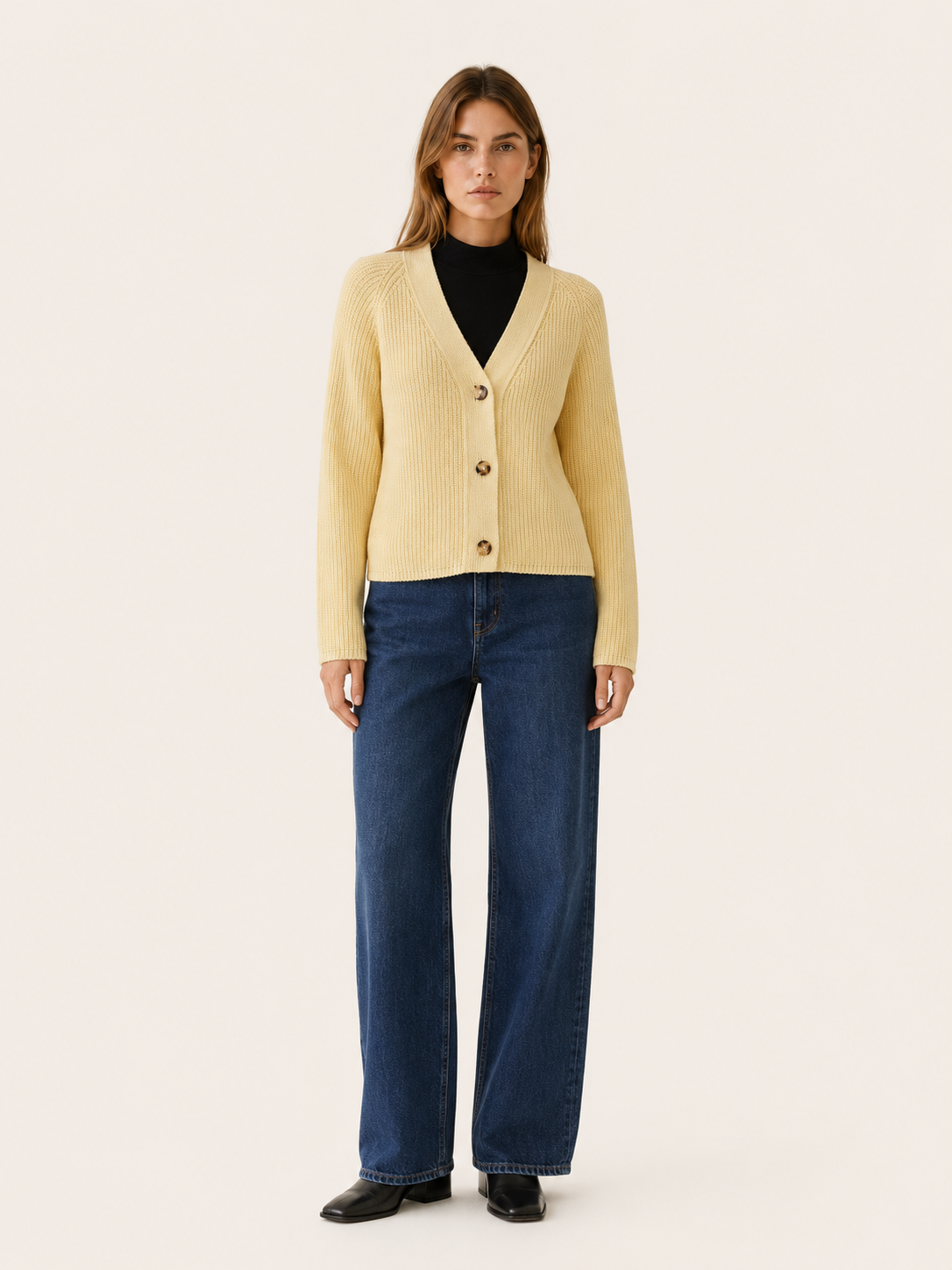 Womens Long Sleeve V Neck Cardigan