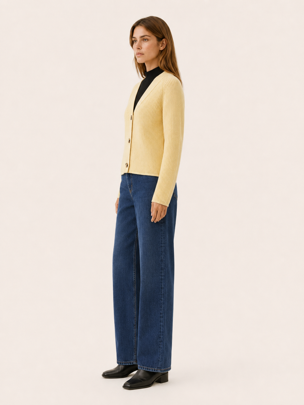 Womens Long Sleeve V Neck Cardigan