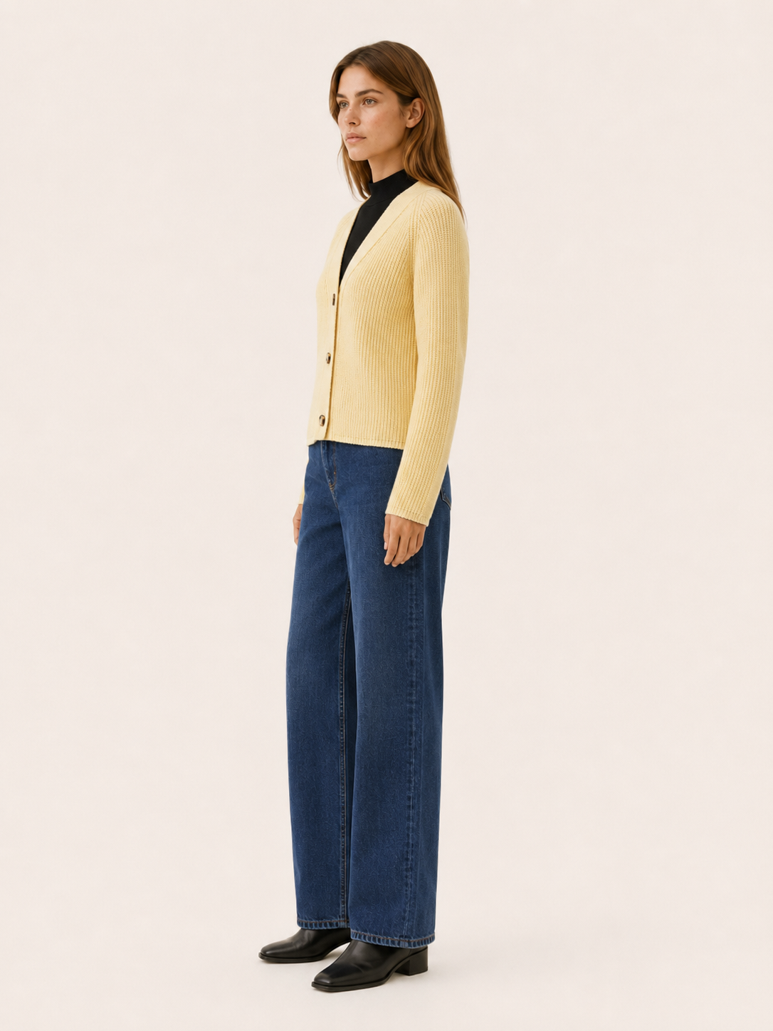 Womens Long Sleeve V Neck Cardigan