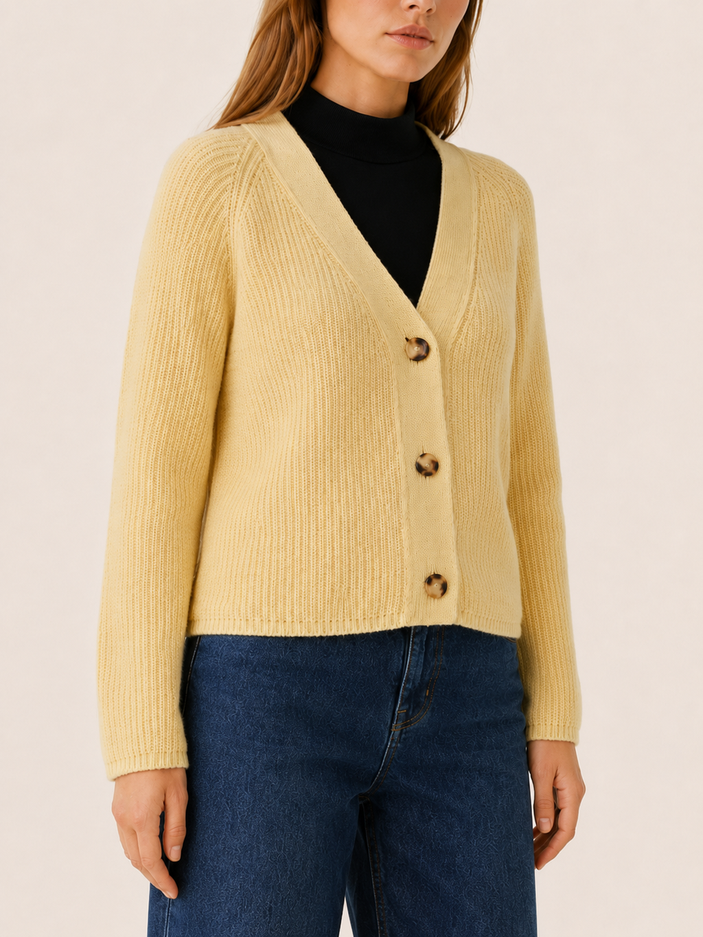 Womens Long Sleeve V Neck Cardigan