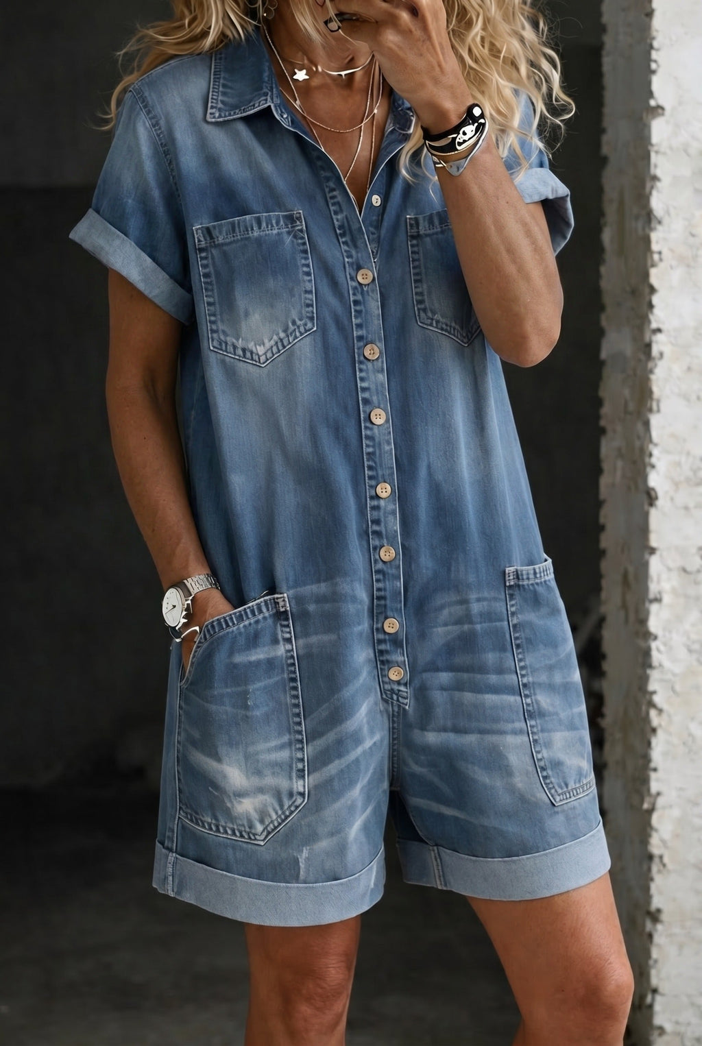 Womens Casual Short Jumpsuit