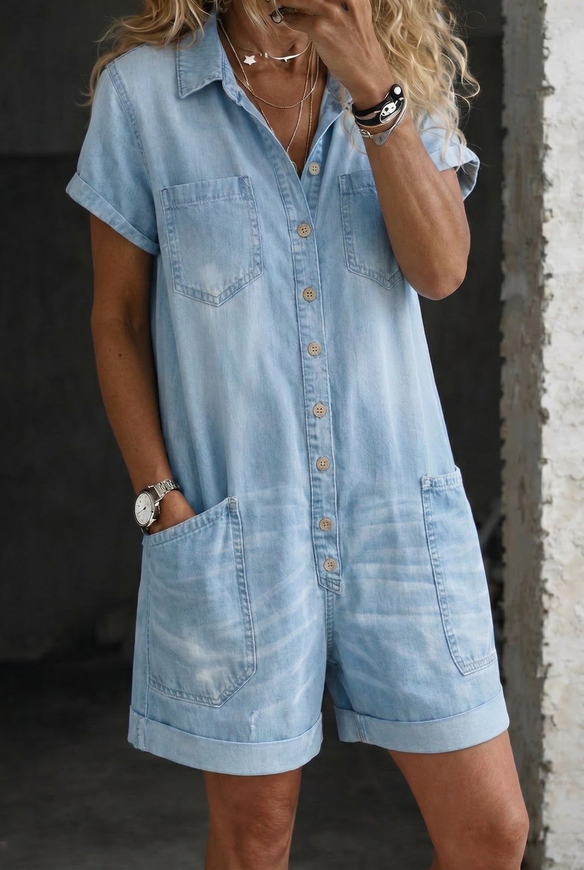Womens Casual Short Jumpsuit