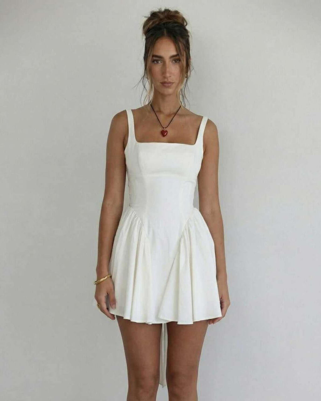 Womens A Line Mini Dress Square Collar