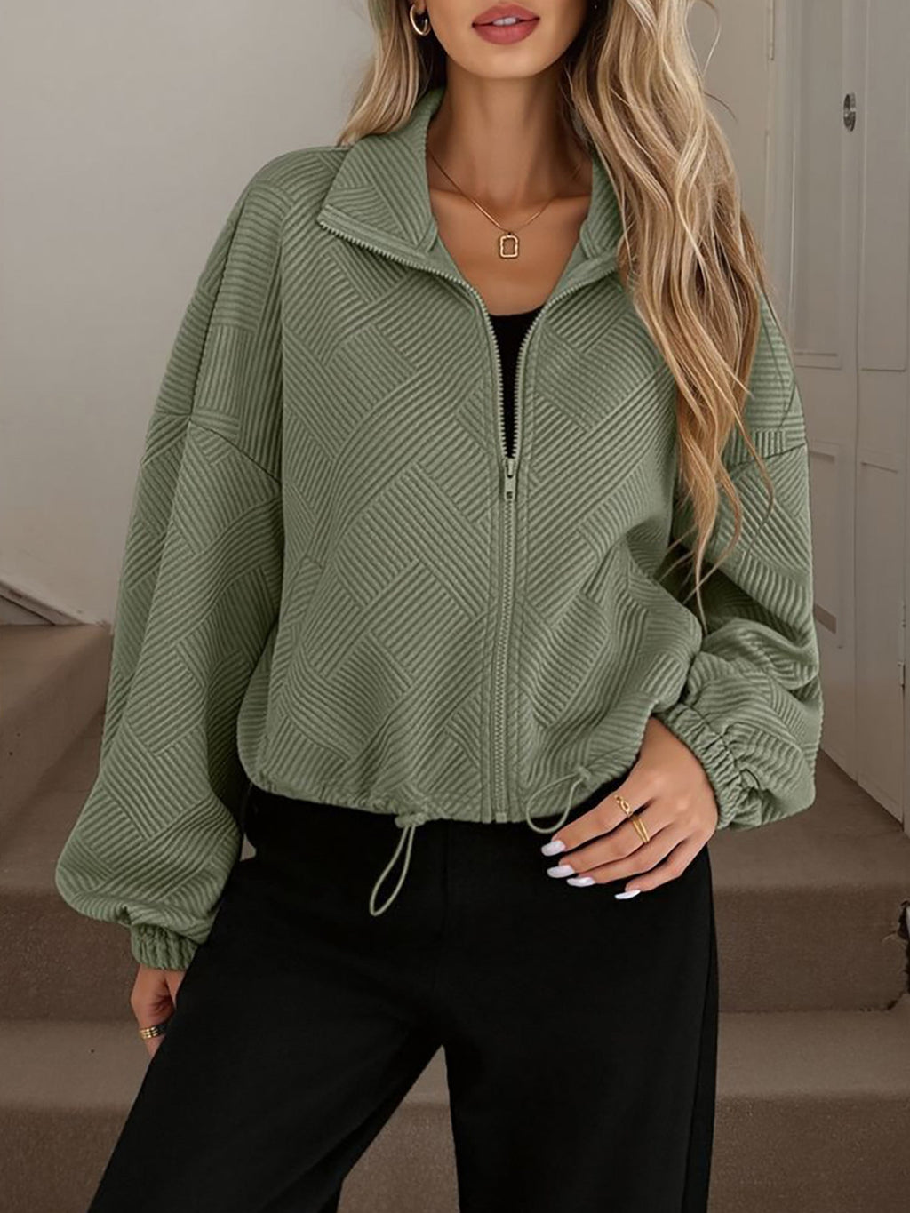 Womens Zip Up Baseball Jacket