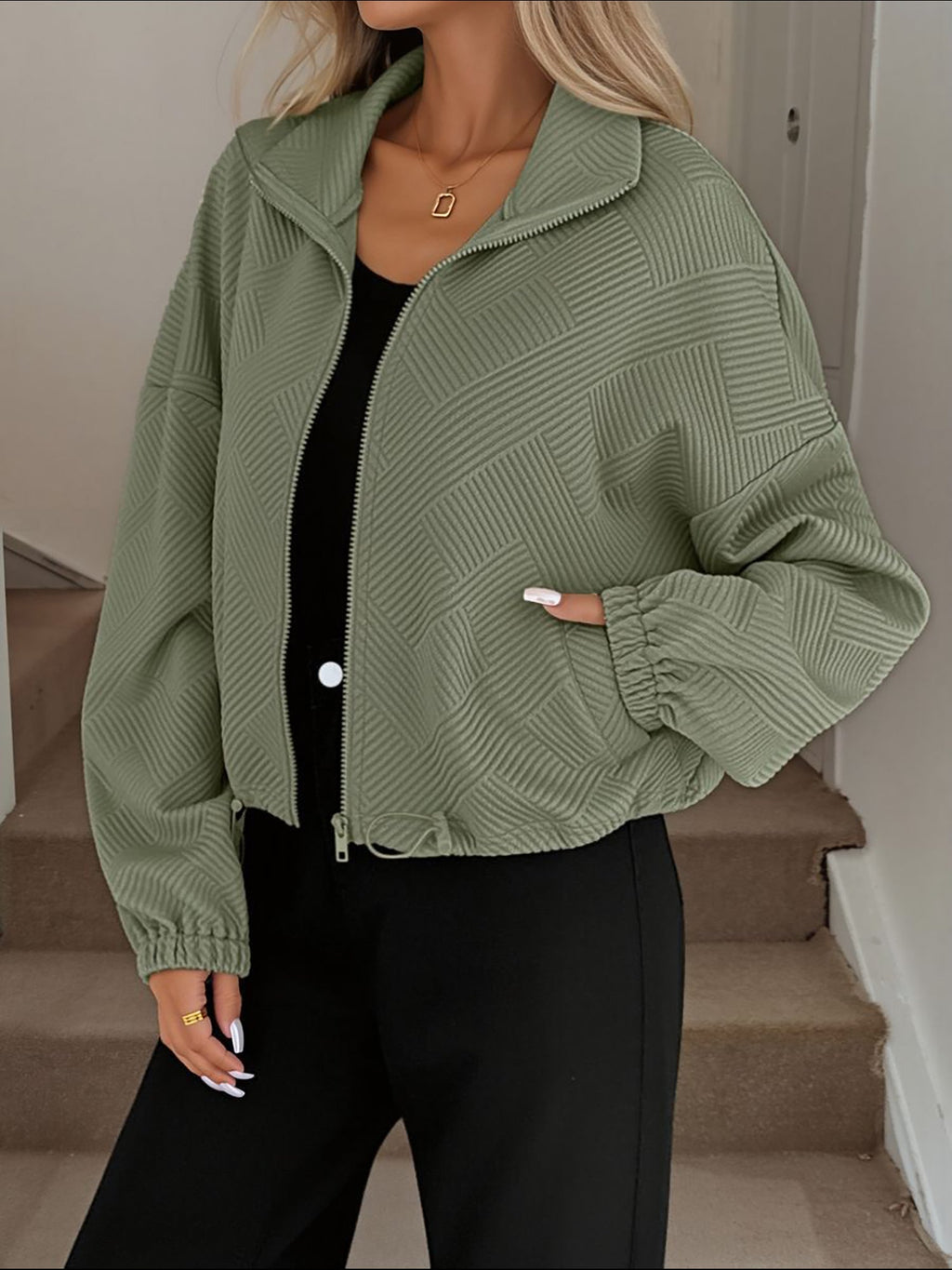 Womens Zip Up Baseball Jacket