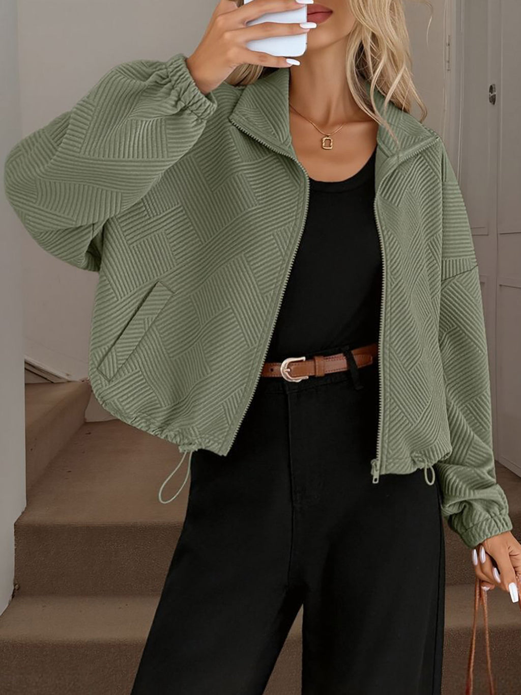 Womens Zip Up Baseball Jacket