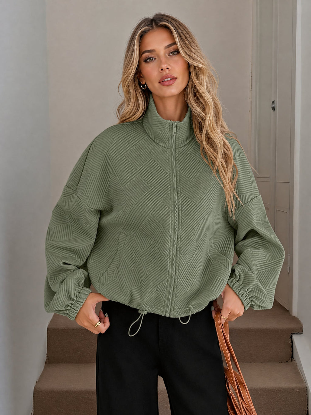 Womens Zip Up Baseball Jacket