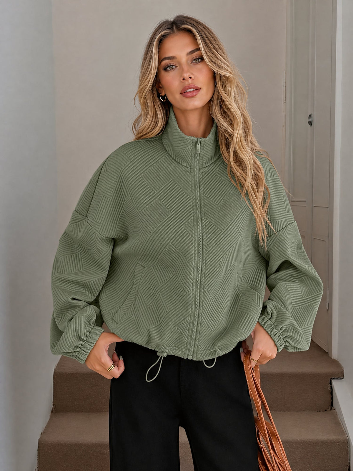 Womens Zip Up Baseball Jacket