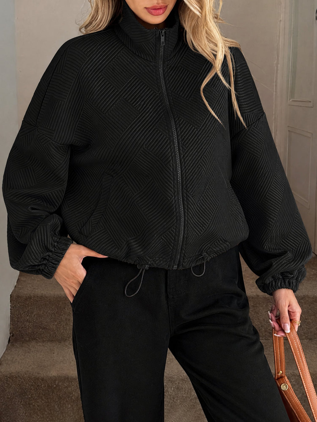 Womens Zip Up Baseball Jacket