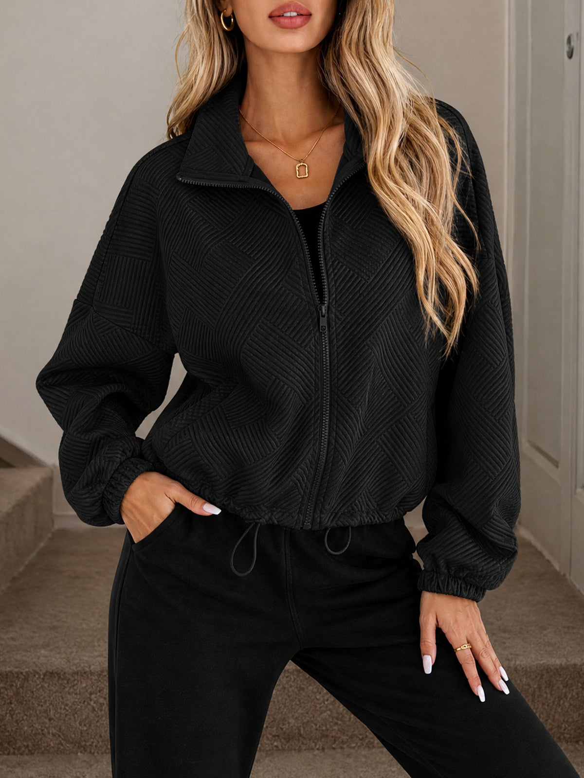 Womens Zip Up Baseball Jacket