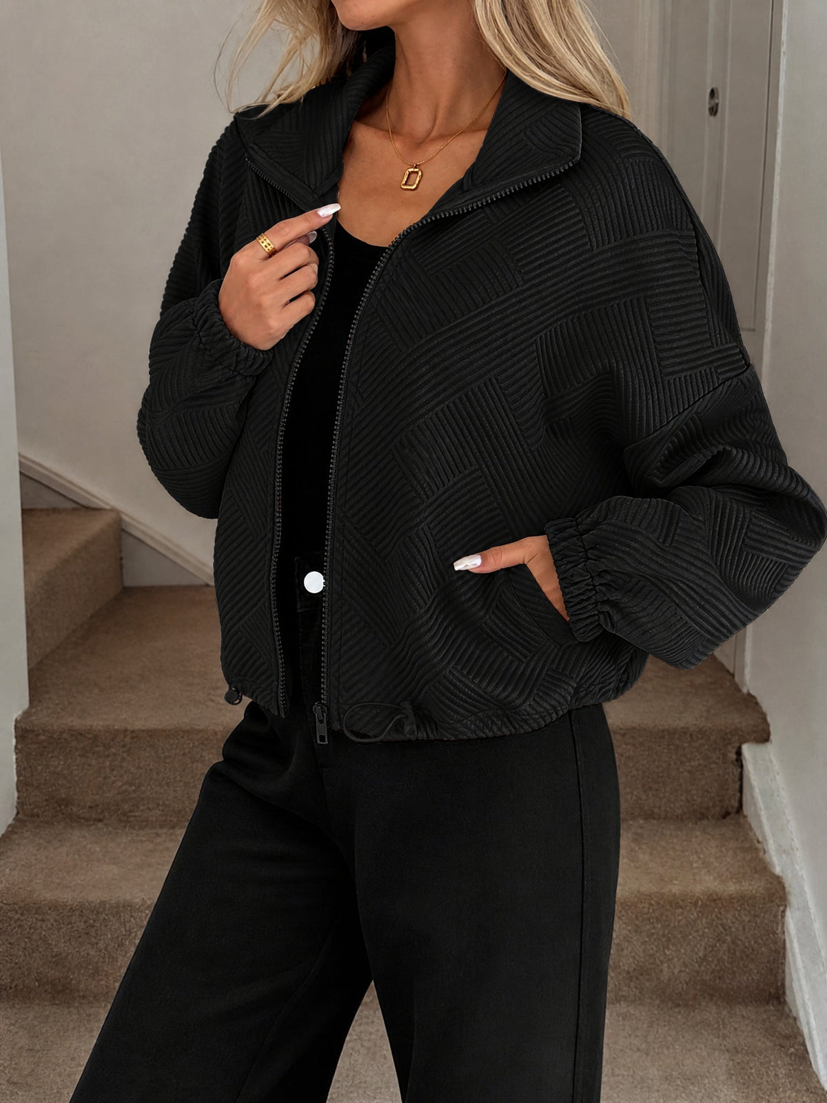 Womens Zip Up Baseball Jacket