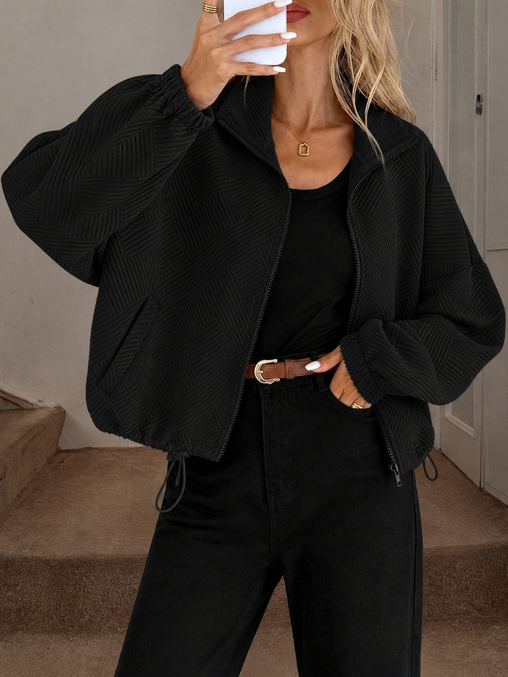 Womens Zip Up Baseball Jacket