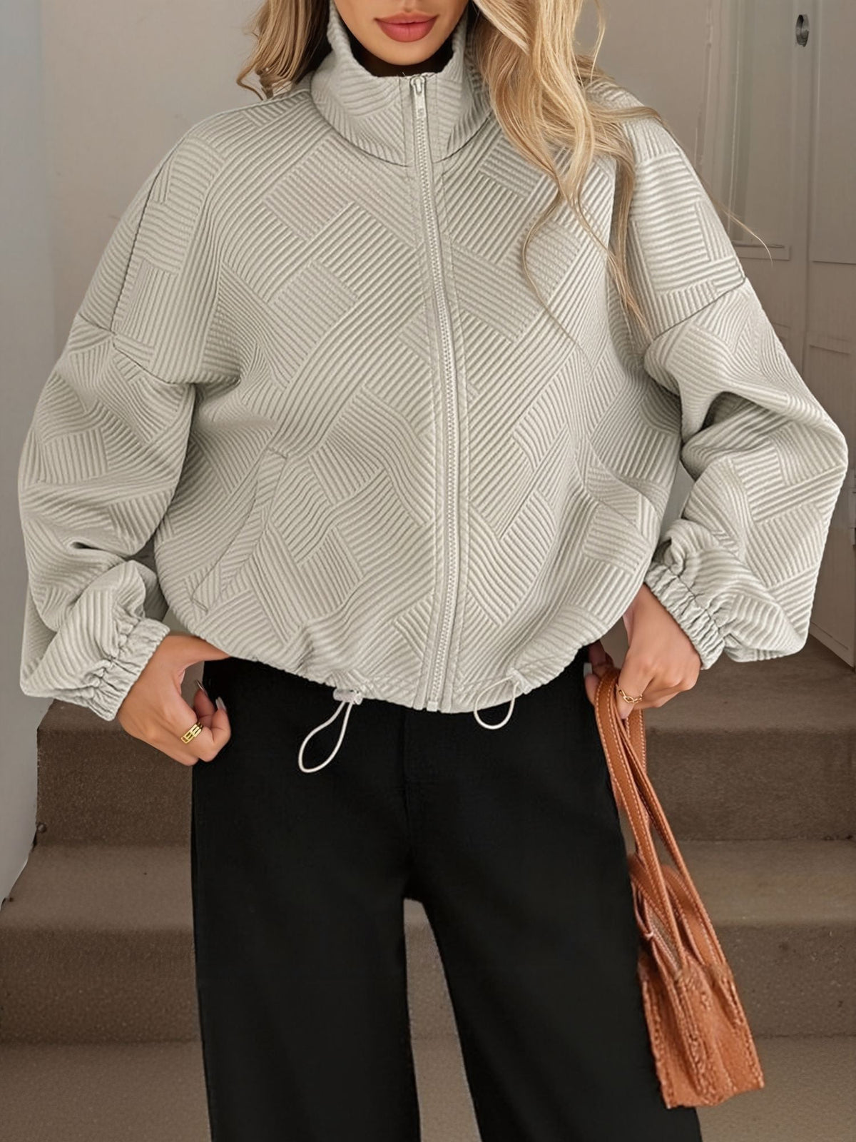 Womens Zip Up Baseball Jacket