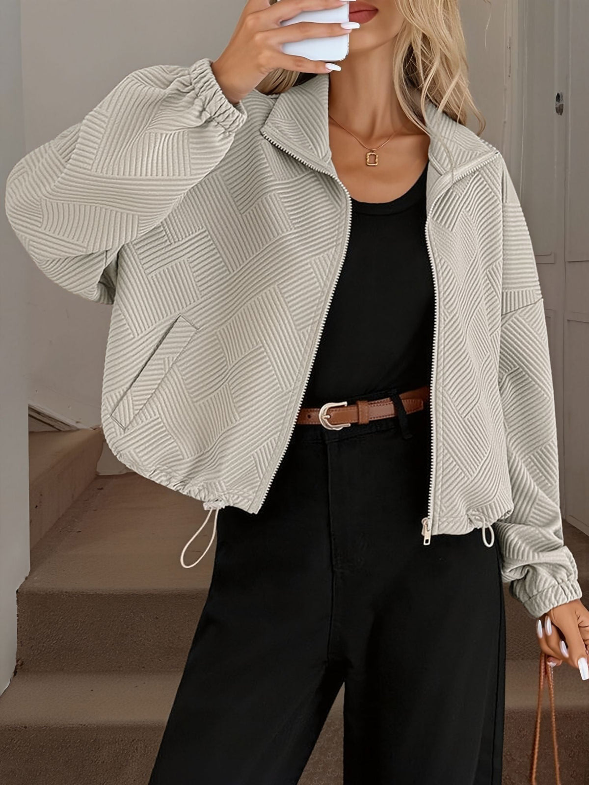 Womens Zip Up Baseball Jacket