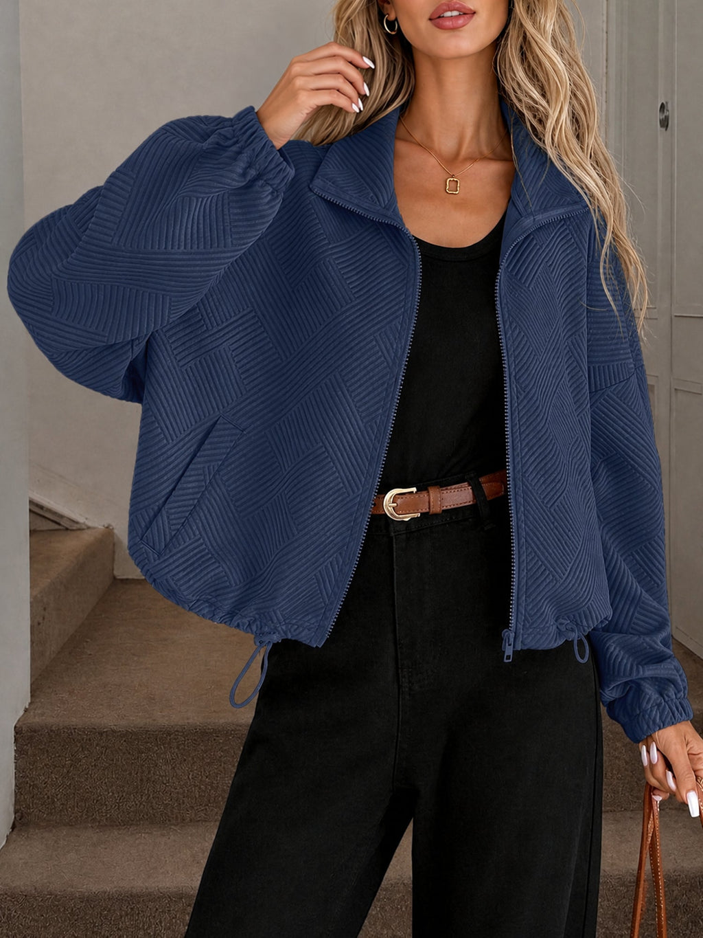 Womens Zip Up Baseball Jacket