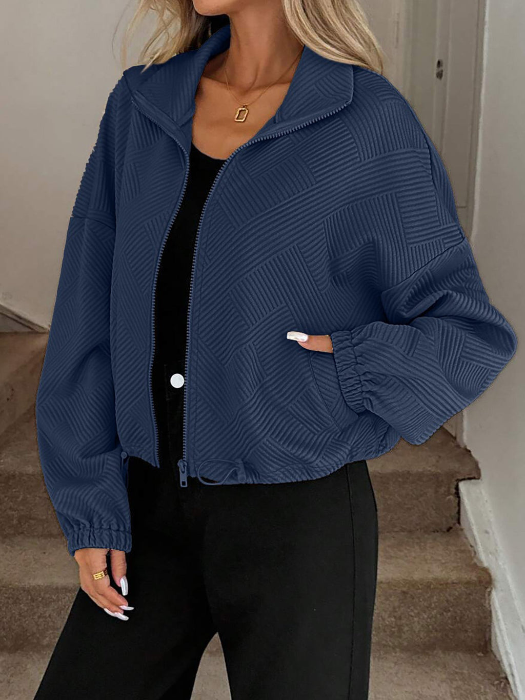 Womens Zip Up Baseball Jacket