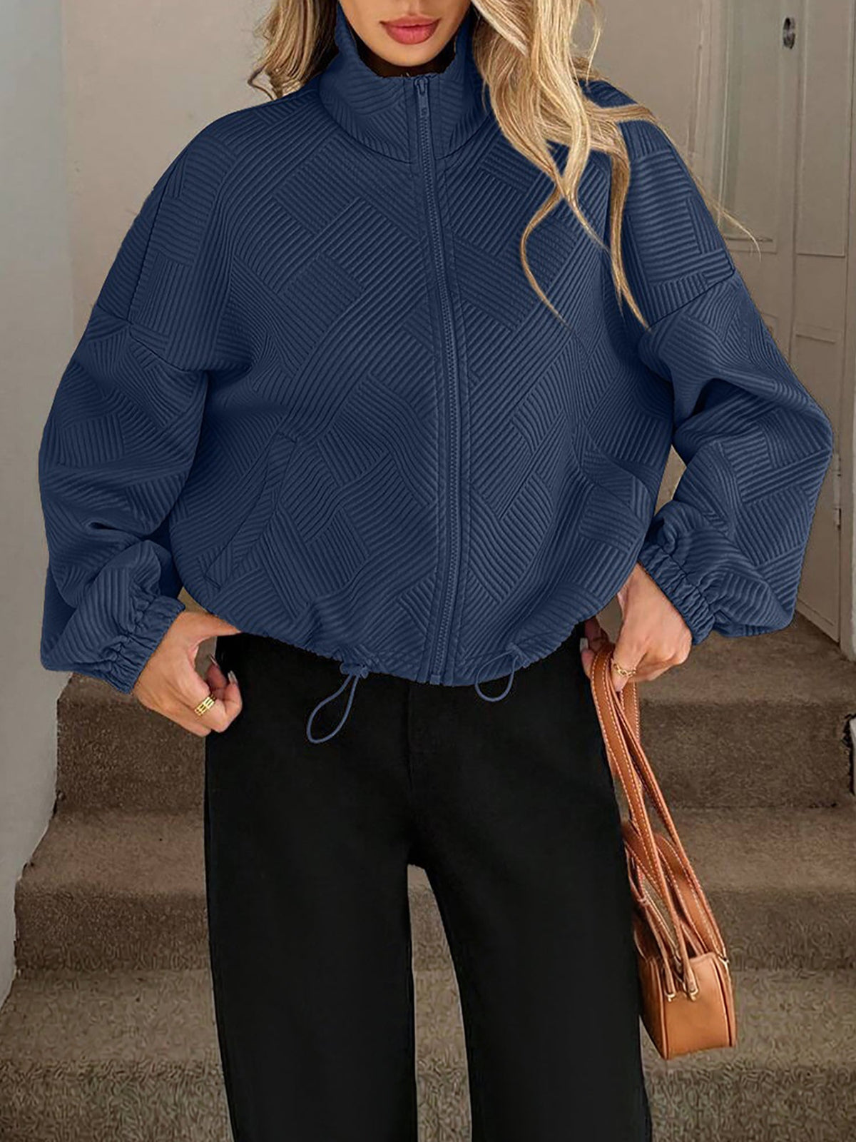 Womens Zip Up Baseball Jacket